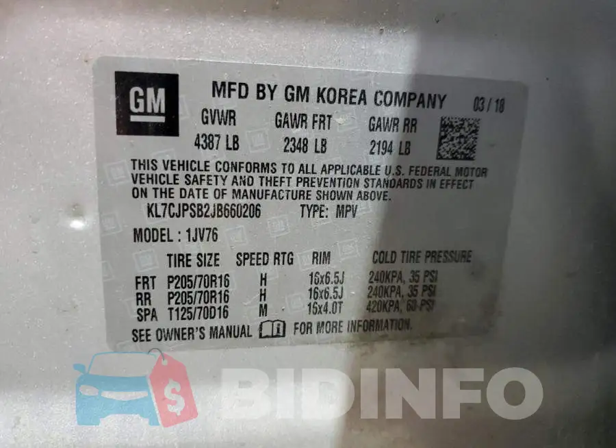 KL7CJPSB2JB660206 Photo# 13
