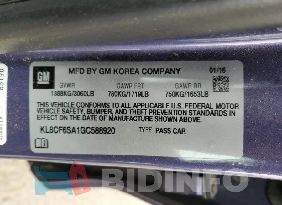 KL8CF6SA1GC588920 Photo# 13