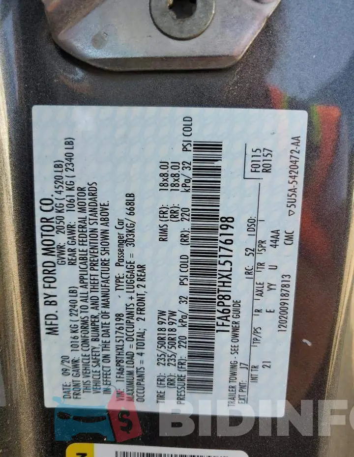 1FA6P8THXL5176198 Photo# 13