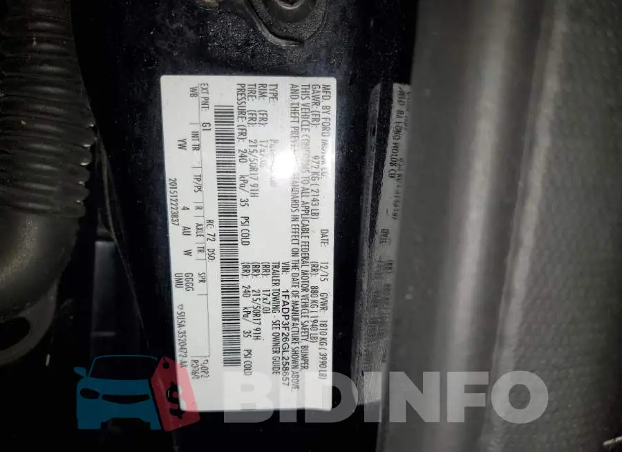 1FADP3F26GL258657 Photo# 12