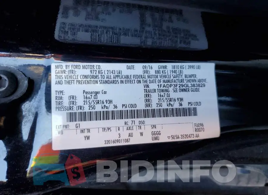 1FADP3F29GL383829 Photo# 12