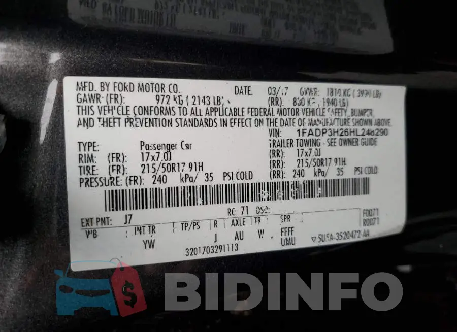 1FADP3H26HL248290 Photo# 12