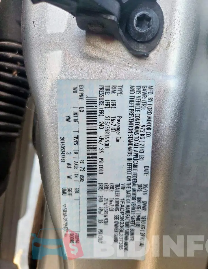 1FADP3K23GL337385 Photo# 14
