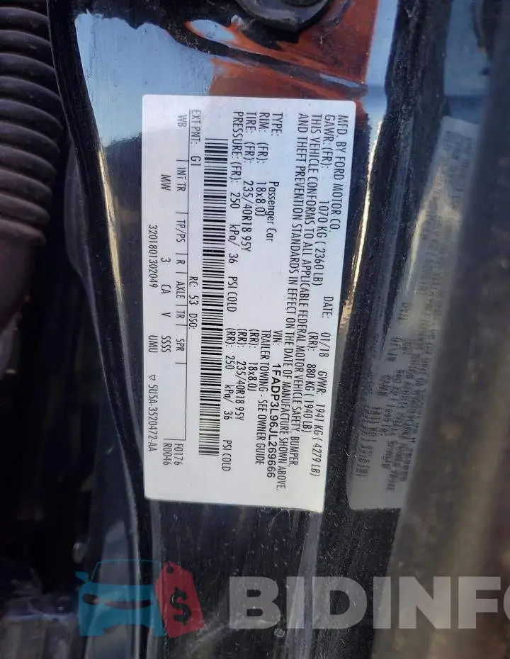 1FADP3L96JL269666 Photo# 13