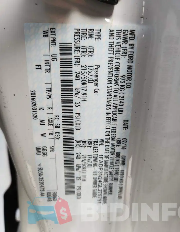 1FADP3N24GL275751 Photo# 12