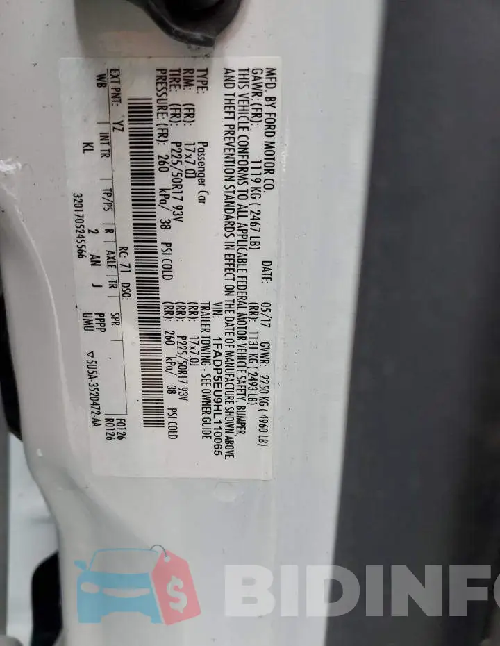 1FADP5EU9HL110065 Photo# 12
