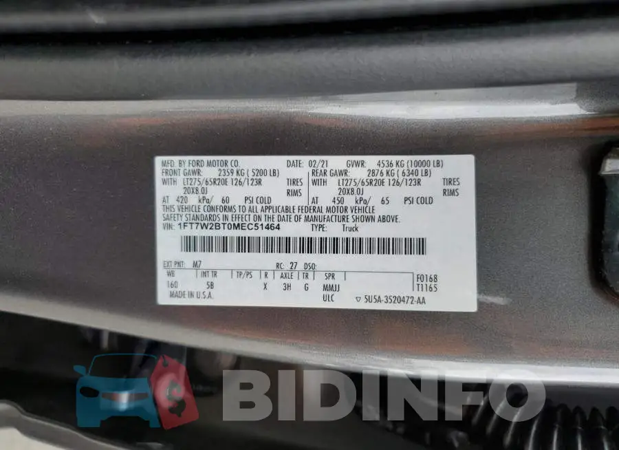 1FT7W2BT0MEC51464 Photo# 13