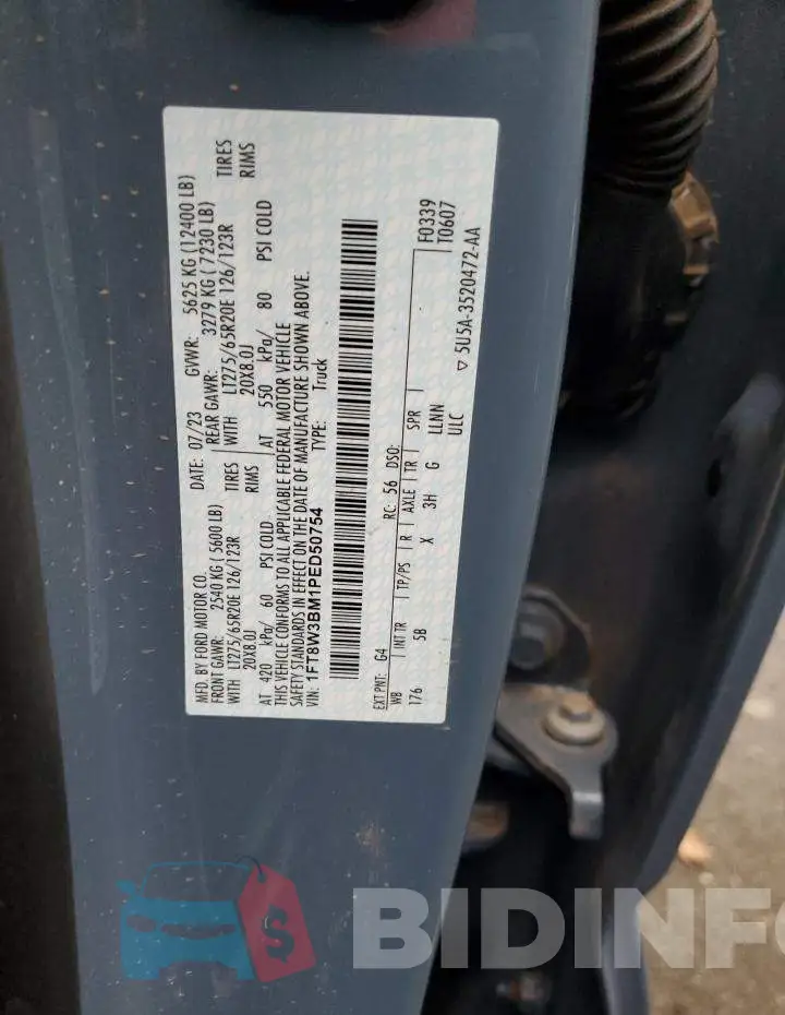 1FT8W3BM1PED50754 Photo# 12