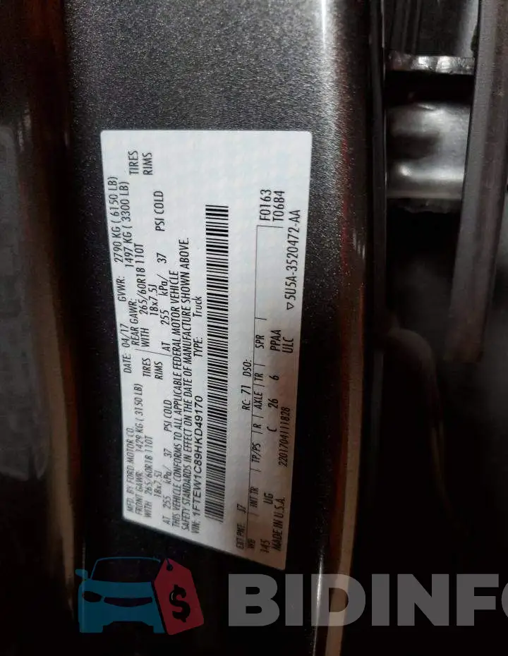 1FTEW1C89HKD49170 Photo# 12