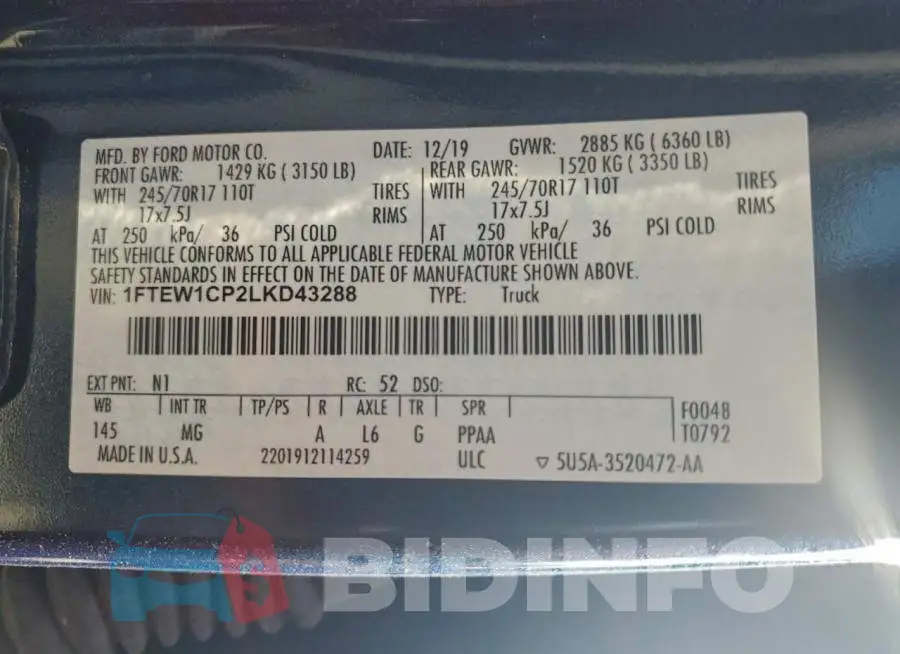 1FTEW1CP2LKD43288 Photo# 12