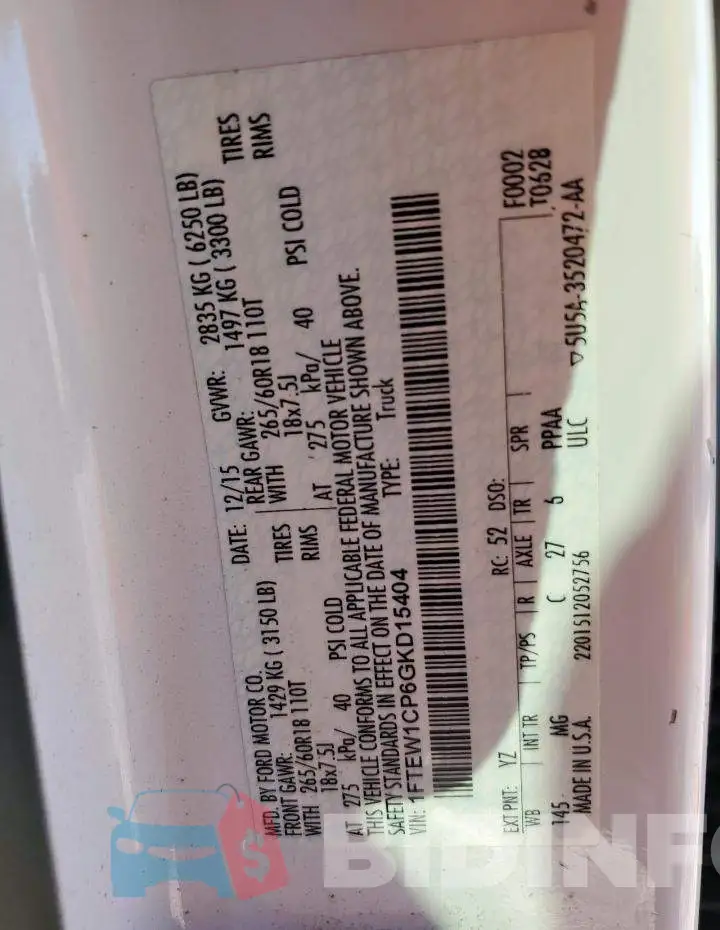 1FTEW1CP6GKD15404 Photo# 12