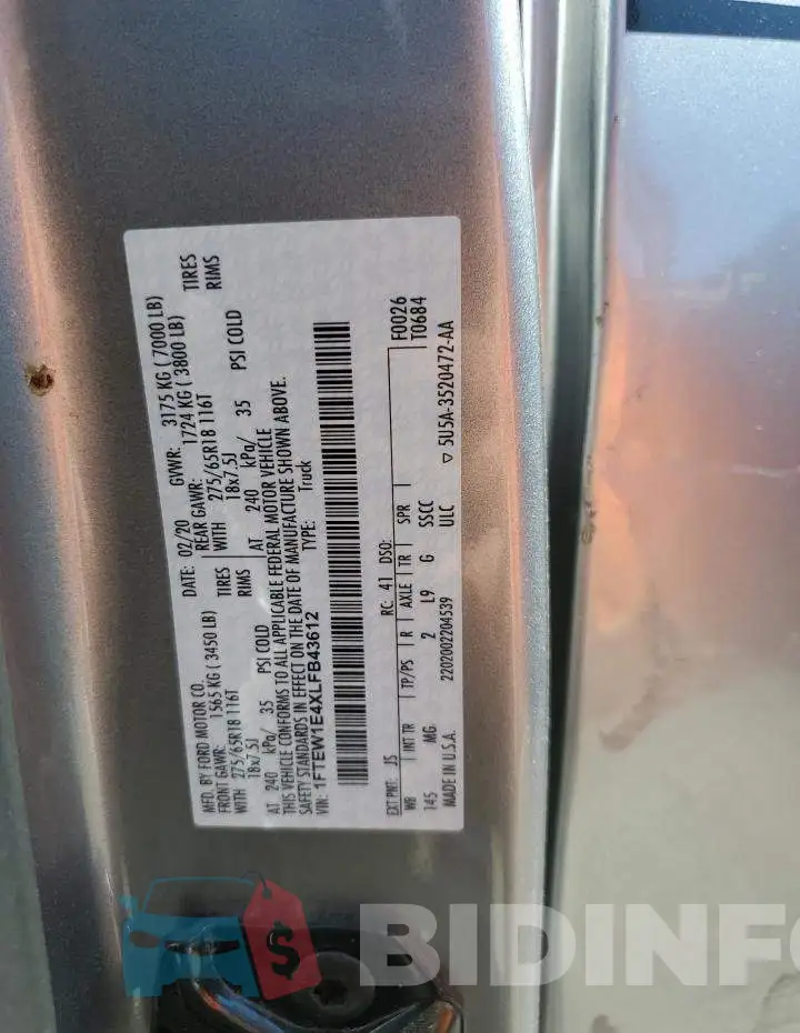 1FTEW1E4XLFB43612 Photo# 12