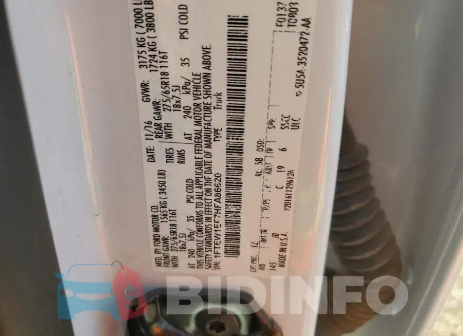 1FTEW1EF7HFA86620 Photo# 12