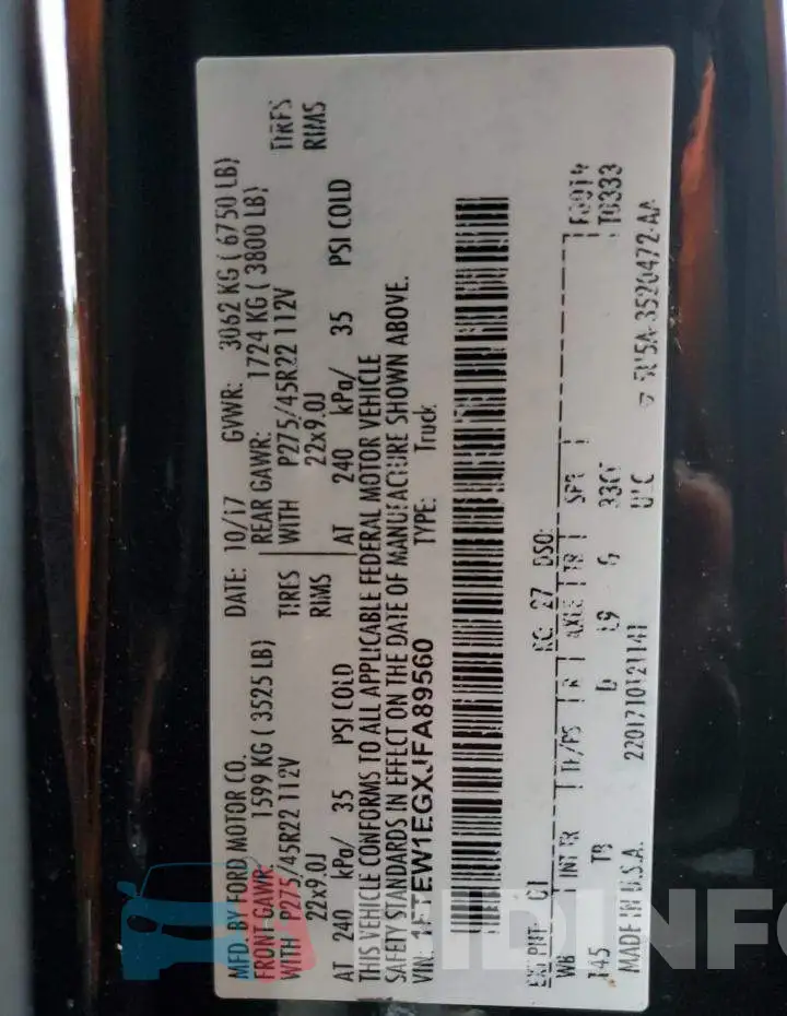 1FTEW1EGXJFA89560 Photo# 12