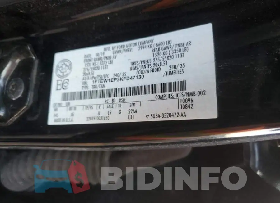 1FTEW1EP3KFD47130 Photo# 12