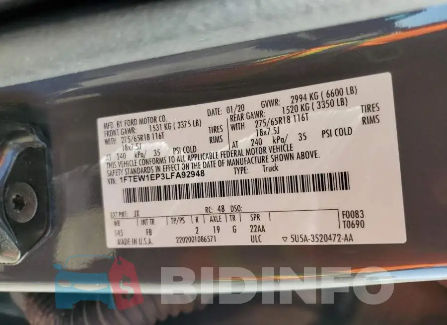 1FTEW1EP3LFA92948 Photo# 13