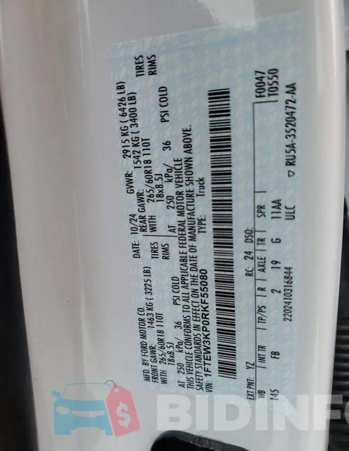 1FTEW3KP0RKF55080 Photo# 12