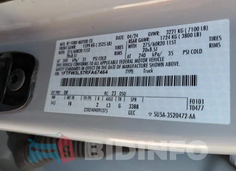 1FTFW3L57RFA67464 Photo# 12