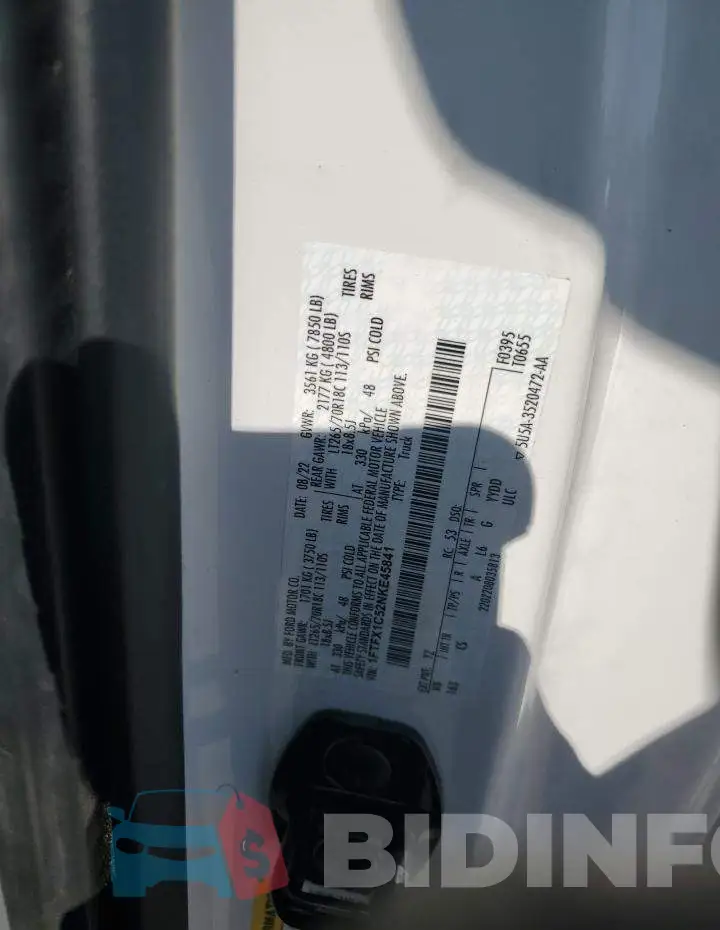 1FTFX1C52NKE45841 Photo# 12