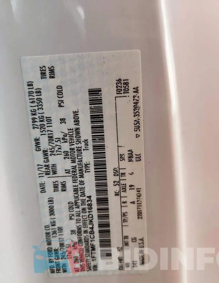 1FTMF1CB4JKD16834 Photo# 12
