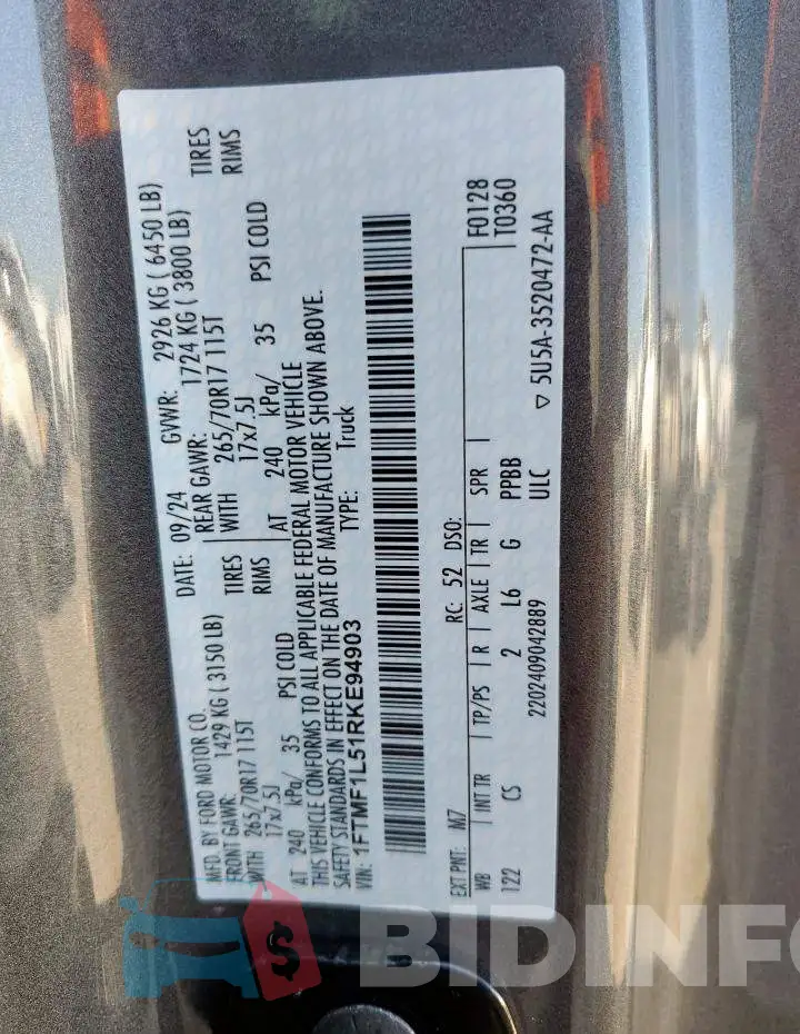 1FTMF1L51RKE94903 Photo# 12