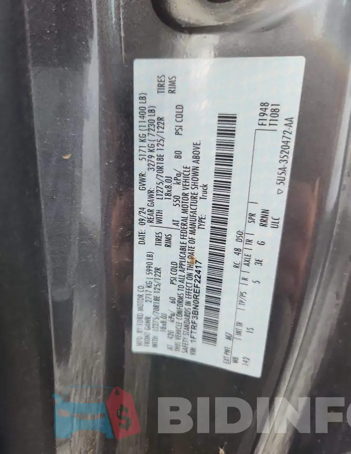1FTRF3BN0REF22417 Photo# 12