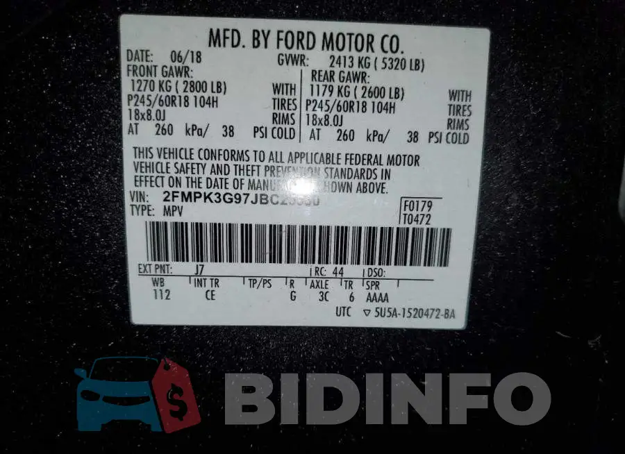 2FMPK3G97JBC25560 Photo# 13