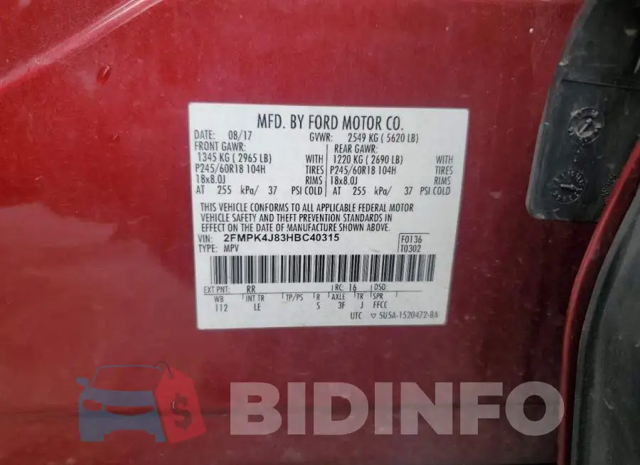 2FMPK4J83HBC40315 Photo# 13