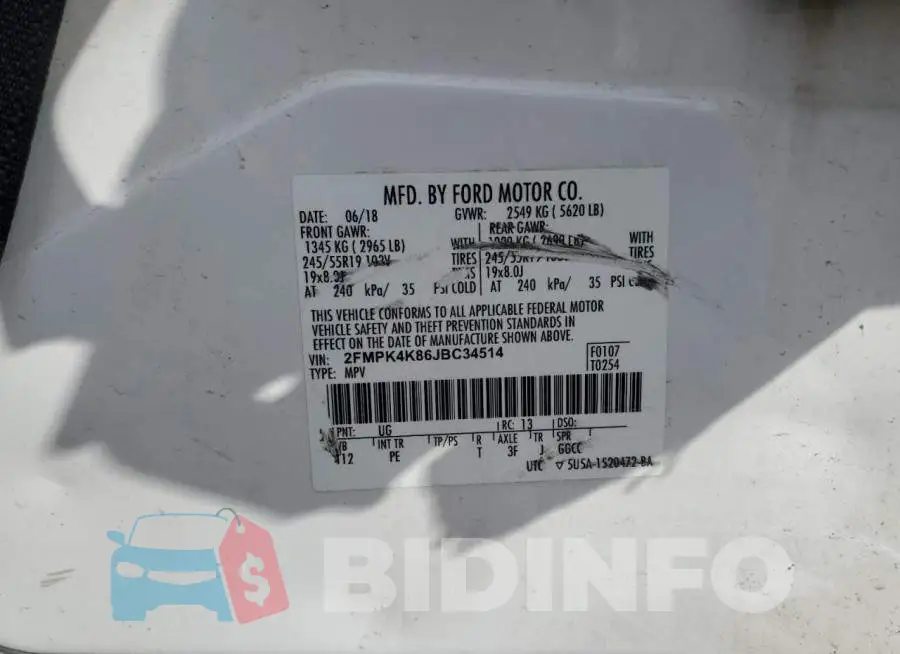 2FMPK4K86JBC34514 Photo# 13