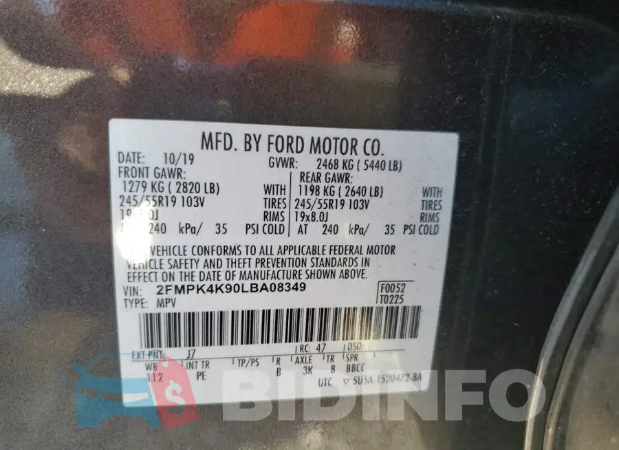 2FMPK4K90LBA08349 Photo# 14