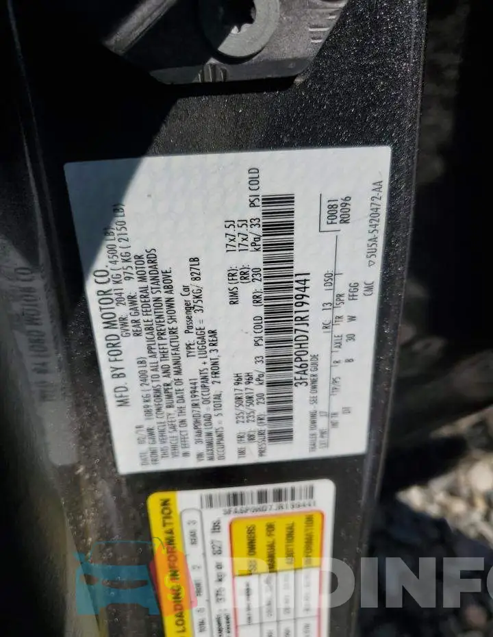 3FA6P0HD7JR199441 Photo# 12
