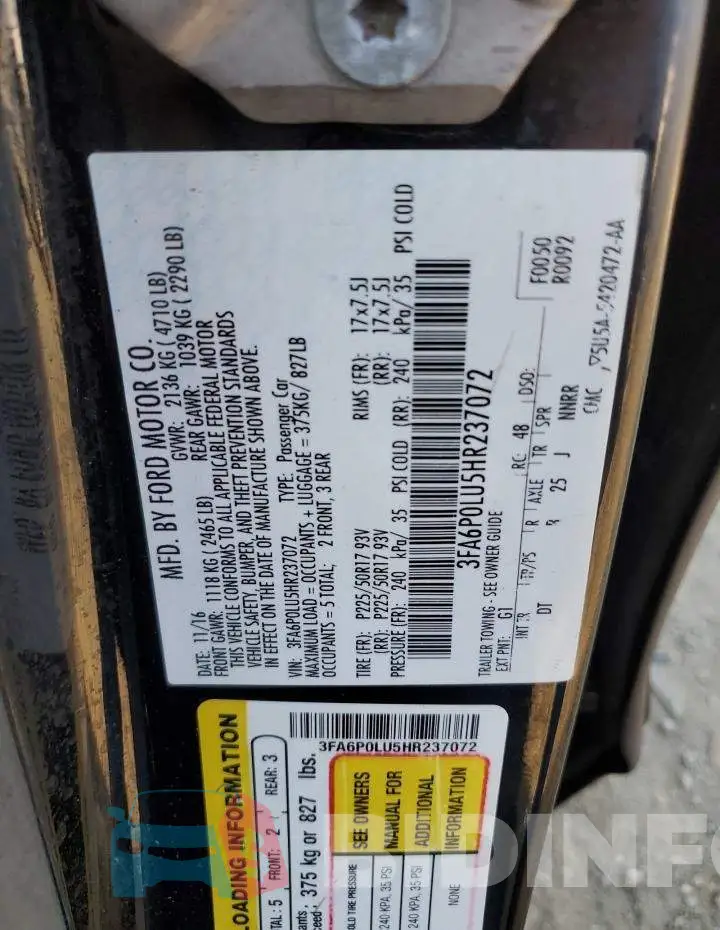 3FA6P0LU5HR237072 Photo# 12
