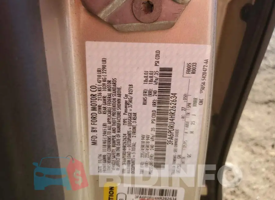 3FA6P0RU4HR262634 Photo# 12