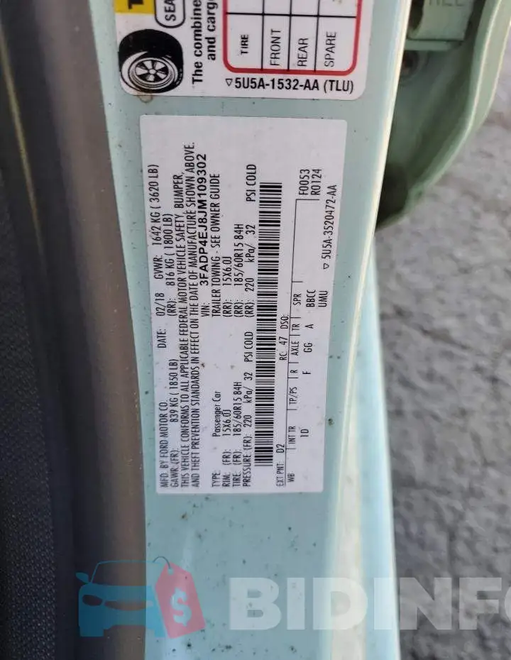 3FADP4EJ8JM109302 Photo# 12