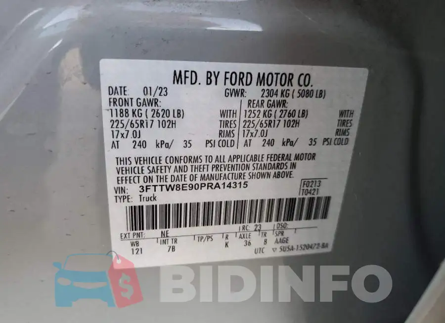 3FTTW8E90PRA14315 Photo# 12