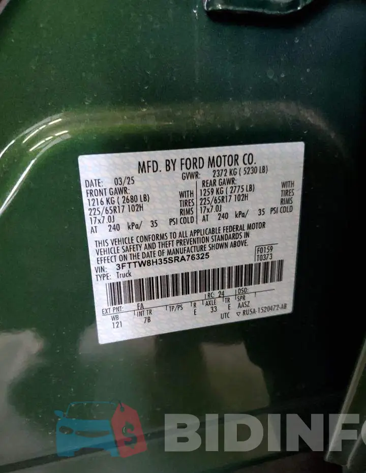3FTTW8H35SRA76325 Photo# 12