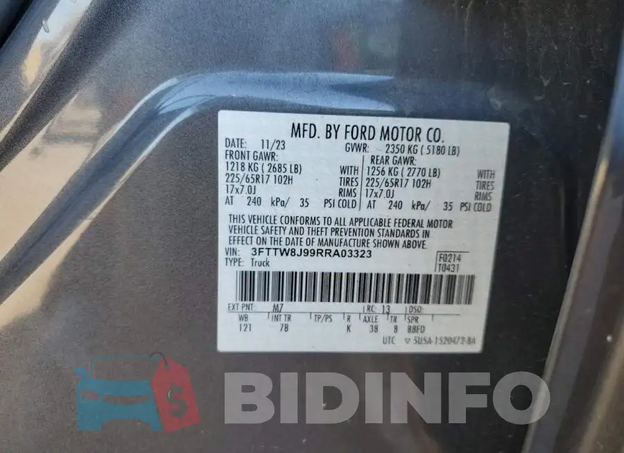 3FTTW8J99RRA03323 Photo# 13