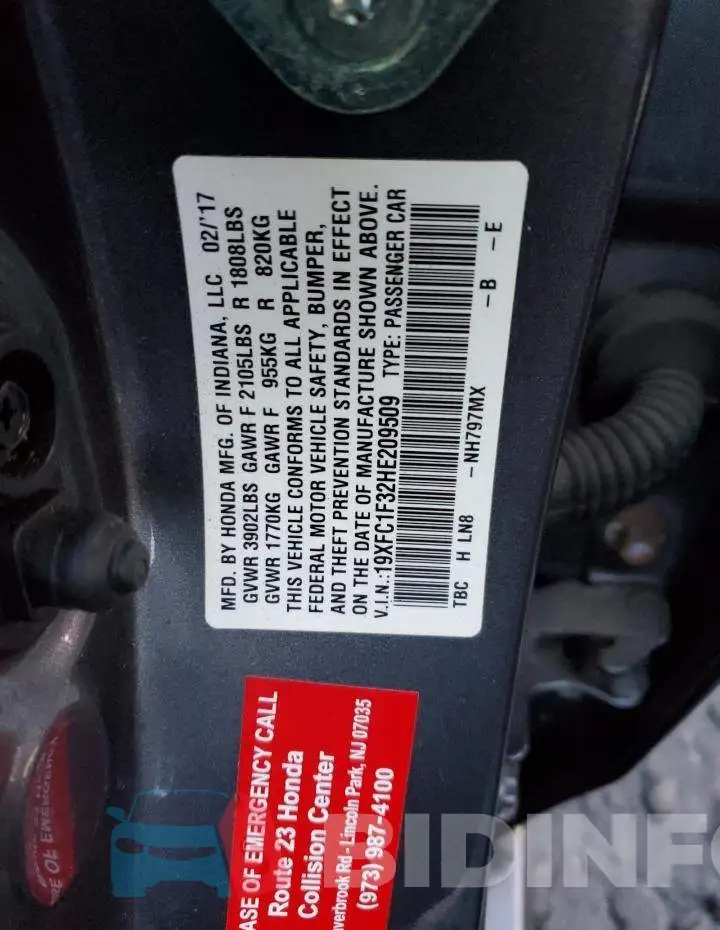 19XFC1F32HE209509 Photo# 12