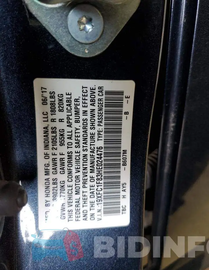 19XFC1F83HE024476 Photo# 13