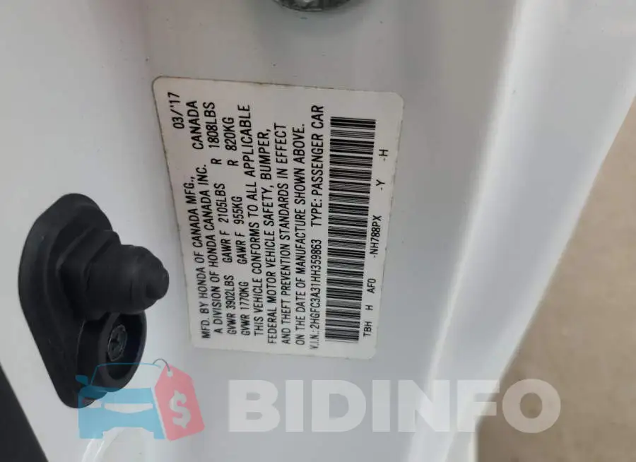 2HGFC3A31HH359863 Photo# 12