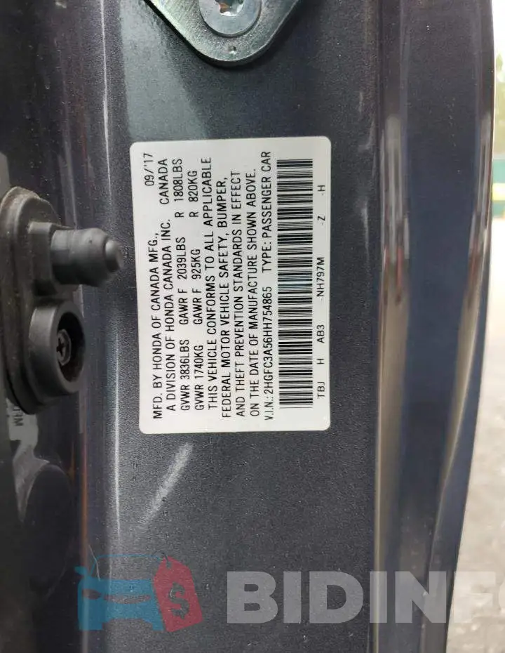 2HGFC3A56HH754865 Photo# 12