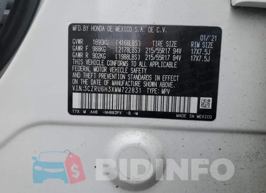 3CZRU6H3XMM722831 Photo# 13