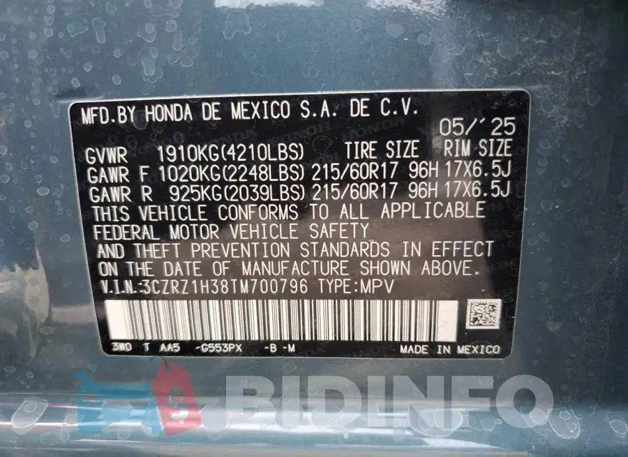 3CZRZ1H38TM700796 Photo# 13