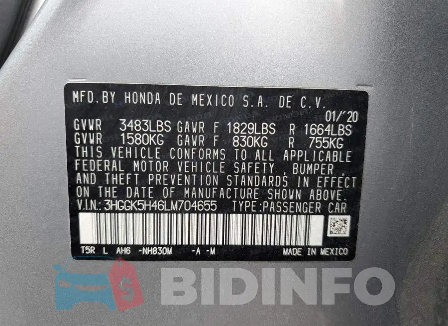 3HGGK5H46LM704655 Photo# 12