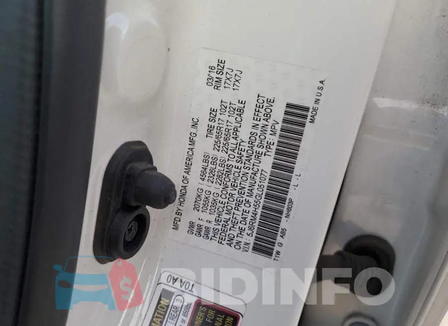 5J6RM4H55GL051077 Photo# 13