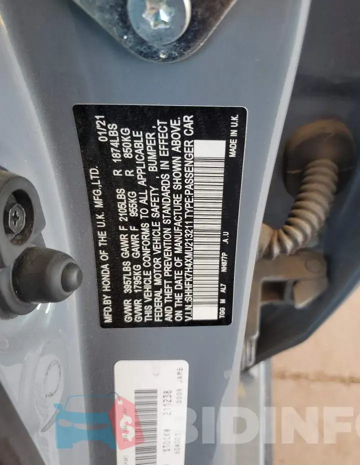 SHHFK7H4XMU213211 Photo# 12