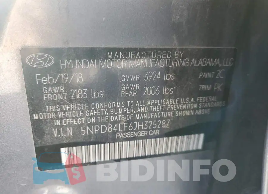 5NPD84LF6JH325287 Photo# 12