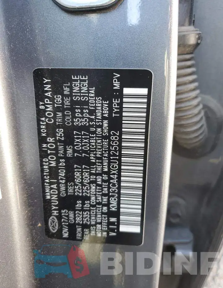 KM8J3CA4XGU125682 Photo# 12