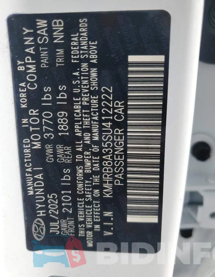 KMHRB8A35SU412222 Photo# 13