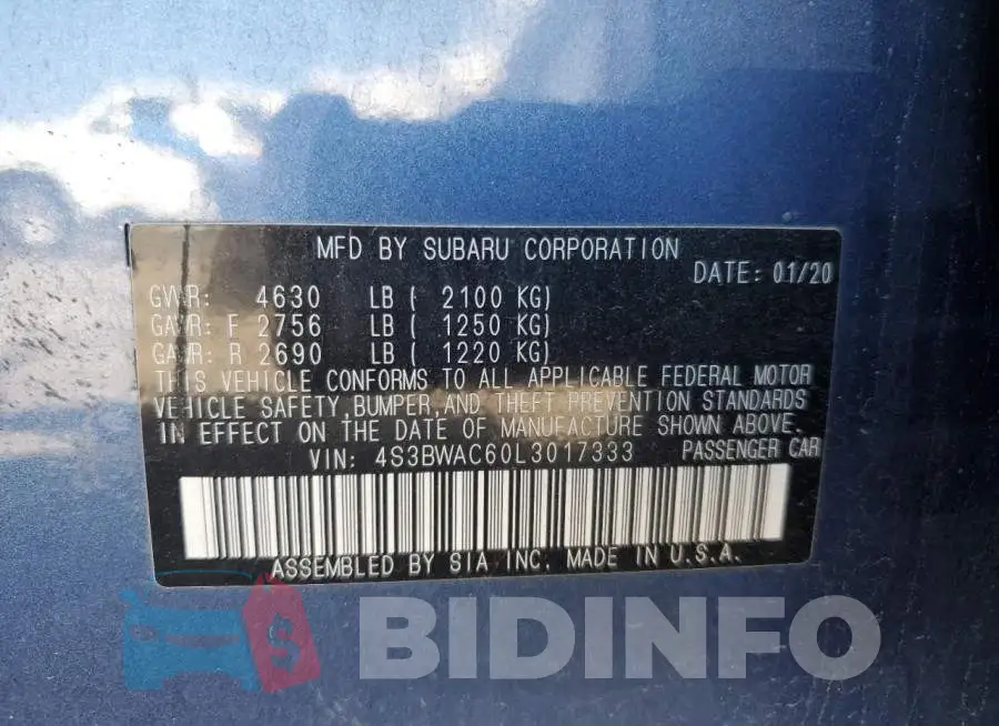4S3BWAC60L3017333 Photo# 13